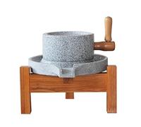 NUNETH Molino de Piedra Molino Manual de Granito Molino de Piedra, Antiguo Molino de Piedra para Cereales/Especias/Leche de Soja/Hierbas/Bayas de Trigo, Pulido a Mano Molino Casero Húmedo y Seco (Si