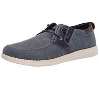Nunn Bush Brewski Moc Toe Slip-on Canvas Knit Loafer with Elastic Bungee, Mocasn Hombre, Navy, 44 EU Ancho