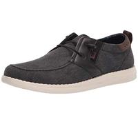 Nunn Bush Mens Brewski Wallabee Canvas Moc Toe Bungee Slip-on Loafer, Black, 8.5 Wide US