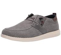 Nunn Bush Mens Brewski Wallabee Canvas Moc Toe Bungee Slip-on Loafer, Grey, 12 US
