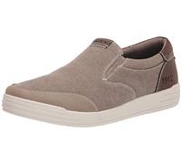 Nunn Bush Men's KORE City Walk Canvas Moc Toe Slip-On Sneaker, Stone, 10.5