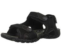 Nunn Bush Men's Rio Bravo Three Strap Outdoor Sport River Sandal with Hook and Loop Closure, Black, 12 Wide