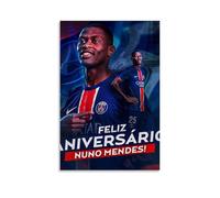 Nuno Mendes - Póster artístico de fútbol con estrellas deportivas, arte de pared, lienzo estético, cuadro de pintura para sala de estar, decoración del hogar, estilo sin marco, 60 x 90 cm