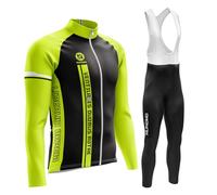 NUNOMO Hombre,Manga Larga Transpirable + Culottes Bici 9D Gel Equipos Conjunto Ciclismo Manténgase abrigado en Invierno,Traje de Ropa de Bicicleta de Montaña MTB Ciclista (M,TYPE-8A)