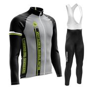 NUNOMO Hombre,Manga Larga Transpirable + Culottes Bici 9D Gel Equipos Conjunto Ciclismo Manténgase abrigado en Invierno,Traje de Ropa de Bicicleta de Montaña MTB Ciclista (M,TYPE-7A)