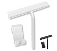 Nunupo ® Limpia Mampara Ducha Cristal, Elimina Las Gotas de Tus Cristales | Rasqueta Limpiacristales Ducha, Limpiacristales de Silicona con Gancho para Colgarlo