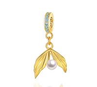 NUNUYAYA Charms Abaloriosde Cuentas Plata de Ley 925 con Circonita Cúbica Flower and Pearl Charms Colgante Compatible con Niña Mujer Europeo Pulsera Collar