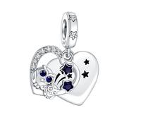 NUNUYAYA Charms Abaloriosde Cuentas Plata de Ley 925 con Circonita Cúbica Love Owl Star Charms Colgante Compatible con Niña Mujer Europeo Pulsera Collar