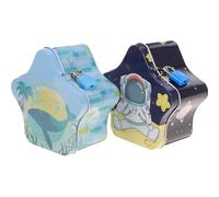 NUOBESTY 1 Juego Alcancía Para Estaño Contenedores Para Doble Adular Smash Huchas Infantiles Hucha Alcancía Portátil Banco De Monedas Para Niñas Hojalata 2 Piezas