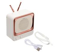 NUOBESTY 1 Juego Altavoz Inalámbrico Retro Mini con USB y Tarjeta Diseño de Televisión Pequeña Subwoofer Portátil para Interior y Exterior Color Blanco Compatible con Varios Dispositivos