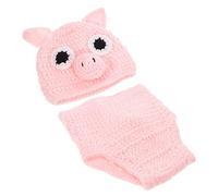 NUOBESTY 1 Juego Conjunto de Fotografía Sombrero Cerdito para Recién Nacidos Disfraz de Ganchillo para Sesiones de Fotos Shower y Cumpleaños