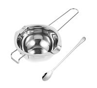 NUOBESTY 1 Juego crisol de chocolate queso cacerola de cocina dulces árabes manteca crisol de cera de vela crisol de cera para hacer velas Acero inoxidable horno calentador soporte