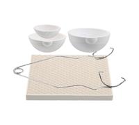 NUOBESTY 1 Juego De Cuencos Para De, Taza De De Cerámica Y Placa De Soldadura De Panal Con Pinzas Para Fundir Metales Y Joyas.