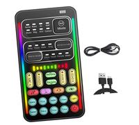 NUOBESTY 1 Juego mini tarjeta de sonido dispositivo cambiador de voz divertido portátil cambiador de sonido externo cambiador de voz para transmisión en el plastico