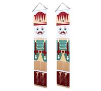 NUOBESTY 1 Par Soldado Nogal Noren Banner De Cascanueces De Soldado Decoraciones De Pancartas De Navidad Empavesado Colgante De Navidad Guirnalda De Chimenea Feliz Navidad Festivo Poliéster
