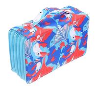 NUOBESTY 1 Pc Caja De Papelería Bolso Profesional De Dibujo a Lápiz Soporte para Lápices De Colores Caja De Almacenamiento Estuche Flor Múltiples Ranuras Alumno Tela Oxford Carbón