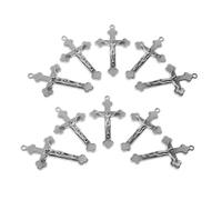 NUOBESTY 10 Piezas Colgantes de Cruz Jesús Miniatura Dijes Religiosos para Fabricación de Joyas DIY Colgantes Pequeños para Pendientes Pulseras y Collares Decoración Versátil