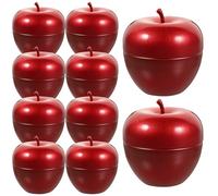 NUOBESTY 10 Piezas Lata De Manzana Bote De Té Multifunción Bote De Té Doméstico De Almacenamiento Doméstico Cajas De Golosinas De Manzanas Lata De Almacenamiento De Hojalata Rojo