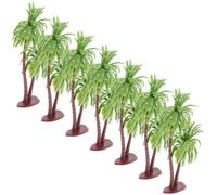 NUOBESTY 10 Piezas Palmera Artificial Miniatura Cocotero Falso de Plástico Verde, Accesorios Fotográficos y Decoración para Tartas y Hogar