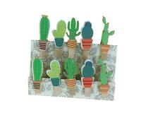 NUOBESTY 10 Pinzas De Madera con Forma De Cactus para Ropa Fotos DecoracióN ArtíStica