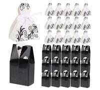 NUOBESTY 100 Cajas De De Boda Cajas De Dulces Para De Fiesta Para Mujeres Elegantes Cajas De Embalaje De Dulces Con Diseño De Esmoquin Para Vestidos De Novia