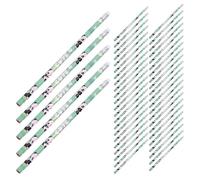 NUOBESTY 100 Lápices de Madera con Borrador para Diseño de Panda Set a Granel para Escuela y Aula Lápices de Arte y Útiles Escolares con Estampado Kawaii Suministro para Fiestas y