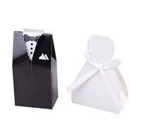 NUOBESTY 100 Piezas Cajas de Dulces para Boda Cajas de Obsequio de Papel para Guardar Dulces para Fiestas para Novias y Novios