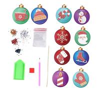 NUOBESTY 10piezas Adornos para Árbol de Navidad Etiquetas Pintura Artificial para Taladro Colgar Árbol de Navidad Manualidades DIY
