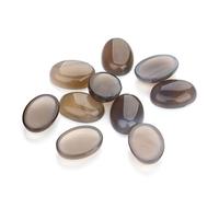 NUOBESTY 10piezas Piedras Naturales De Ágata Ovaladas Gris Para Diy Joyería Pulseras y Pendientes Material Artesanal