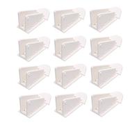 NUOBESTY 12 Piezas Candado de seguridad puerta llave pequeños pestillo cerrar cerradura de ventana a prueba de bebés cerraduras de ventanas a prueba de el plastico blanco