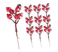 NUOBESTY 12 Piezas de Tallos de Granada Falsos para Decoración del Hogar Arreglo Floral Artificial Rojo y Negro Espuma Accesorio Decorativo para Manualidades y Eventos