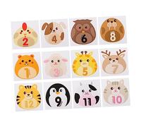 NUOBESTY 12 Piezas Pegatinas Mensuales para Bebés de Decoración y Fotografía para Embarazadas Accesorios para Seguimiento del Crecimiento Infantil Impermeables y Seguros para Salud