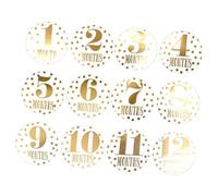 NUOBESTY 12 Piezas Pegatinas Mensuales para Bebés Stickers para Fotografías Accesorios para Cumple Mes para Padres