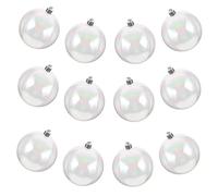 NUOBESTY 12 Uds Bolas De Navidad Bolas De Navidad Blancas Adornos De Árbol Bolas De Navidad De Plástico Decoraciones Colgantes 8Cm