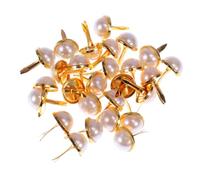 NUOBESTY 120 Piezas Mini Brads Metal Paper Fasteners Half Round Pearl Head Two-legged Pins For DIY Clothing Crafts Scrapbooking Embellishments