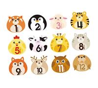 NUOBESTY 12hojas Pegatinas Del Mes Para Bebés Láminas De Diseño De Animales Pegatinas De Logros Para Recién Nacidos Para Marcar Los Doce Meses De Desarrollo