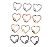 NUOBESTY 12piezas Llaveros Forma De Corazón Accesorios De Bricolaje Para Joyas y Claves Conectores De Mezclados