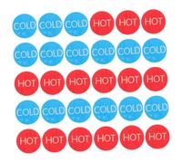 NUOBESTY 15 Etiquetas Indicadoras Agua Caliente Fría para Grifos Adhesivas Acrílicas Transparentes para Baño Hot Cold Sticker para Jardines Infantiles y Hogar
