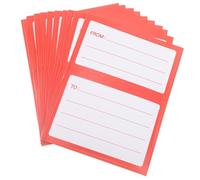 NUOBESTY 150 Piezas Etiquetas Adhesivas de Envío Autoadhesivas en Papel Rojo Amplio Espacio para Escribir, Ideales para Sobres y Cajas de Correo en Intercambios