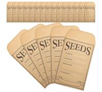 NUOBESTY 150 Unidades Sobres para Semillas de Papel Kraft Tiras Adhesivas para Sellado, Superficie Texturizada para Escritura, Protección contra Aplastamiento y Mezcla, Ideales para