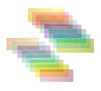 NUOBESTY 16 Piezas Tiras de Lectura Guiada para Dislexia Grandes de Plástico Colorido con Líneas y Escala, Marcadores Resaltadores Rectangulares Estudiantes en Actividades Lectoescritura