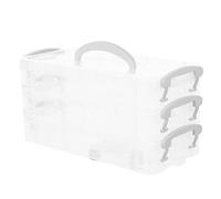 NUOBESTY 1juego Organizador De Escritorio Apilable y Desmontable para Lápices Caja De Almacenamiento De Material Escolar Contenedor Transparente De Tapa Accesorios De Oficina Aestéticos