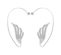 NUOBESTY 1par Pendientes Brazalete de Oreja con Alas y Rhinestones Joyería para Mujer Diseño Vintage y Elegante de Manguitos de Oreja con Brillo para Fiesta y Uso Diario