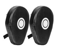 NUOBESTY 2 Almohadillas de entrenamiento para las manos, escudo tailandés curvo para boxeo, protección contra golpes y patadas, para combate, Muay Thai y Taekwondo, negro