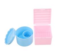 NUOBESTY 2 Cajas para Limpiar Pinceles de Uñas Acrílicas Vaso Limpiador de Pinceles con Tapa y Escurridor Integrado Plástico Resistente Diseño Apilable Recipiente para Reutilizable