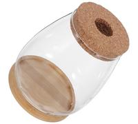 NUOBESTY 2 Jarrones Grandes de Vidrio Hidropónico para Propagación de Plantas con Tapón de Corcho y Base de Bambú, Contenedores de Agua para Cultivo Hidropónico en Escritorio y Decoración