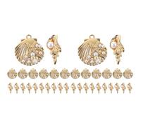 NUOBESTY 2 Juegos Colgante Caracola Encantos La Kit Para Hacer Collares Oro Para Florero Caso Concha Exhibición Del Collar Exterior