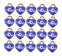 NUOBESTY 2 Juegos Colgante Encantos Amuletos Para Hacer Joyas Amuleto De Llave Pulseras Cuentas Mal De Ojo Encanto Del Corazón Collar De Corazón Para Joyería Aleación Navy 100 Uds * 2