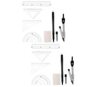 NUOBESTY 2 Juegos Conjunto Estacionario Multi Minas De Lápiz De Brújula Herramienta Redonda Recarga De para Brújula Hélice Brújula para Trabajar La Madera Llave Indicador Metal Black