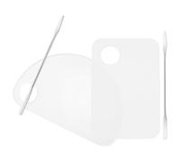 NUOBESTY 2 Juegos de Paletas de Maquillaje Transparentes Acrílicas 4 Piezas Paletas para Mezclar Colores y Base Reutilizables Ligeras y Portátiles para Uso Profesional y Doméstico